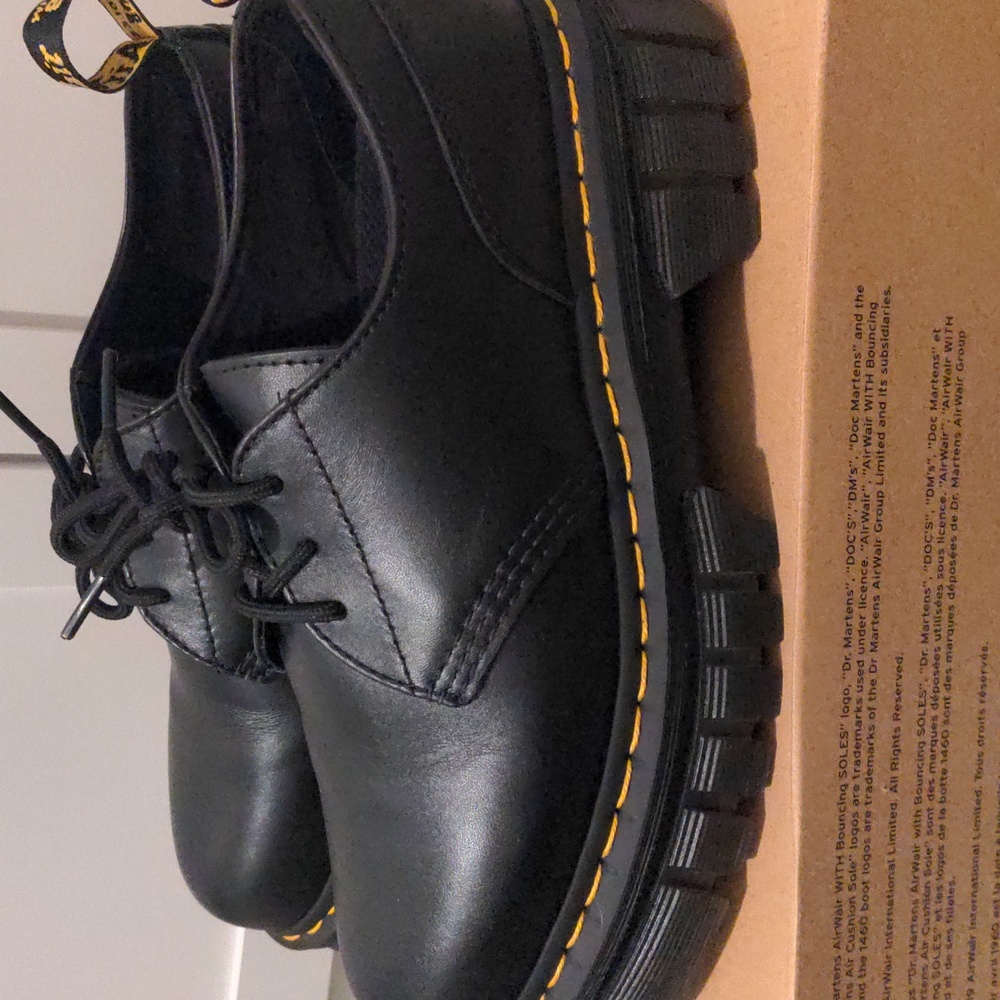 Dr. Martens Women's Audrick 3 Eye Nappa Leather Platform Black Shoes Size 10 - Picture 6 of 8